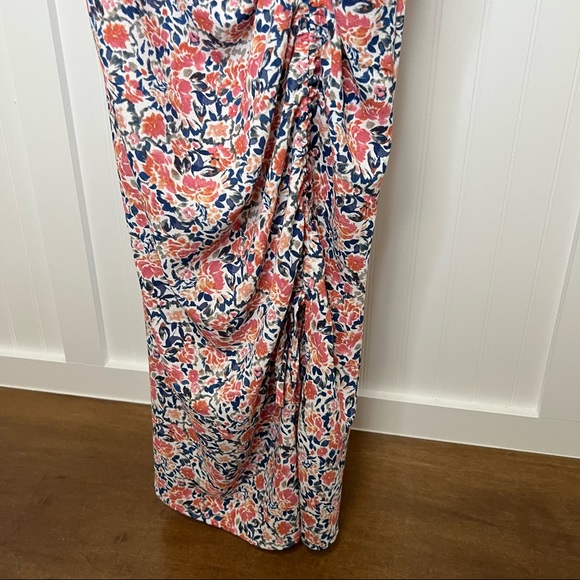 1 STATE Floral-Print Ruched Slipdress - Picture 5 of 10